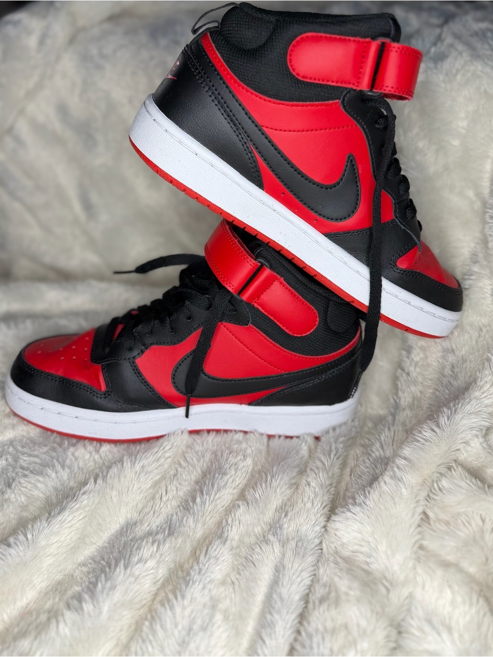 Nike Boys High-Top Sneakers - Red and Black